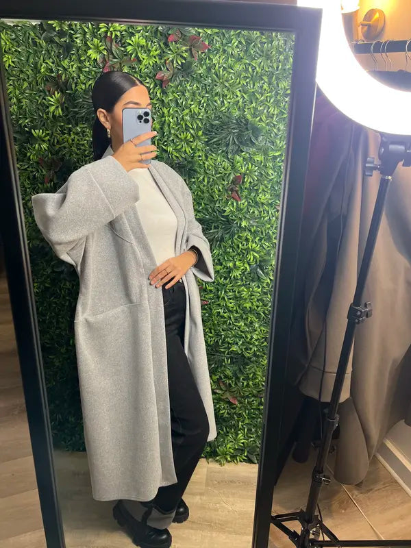 Trench-coat long pour femme, veste à manches longues style décontracté original