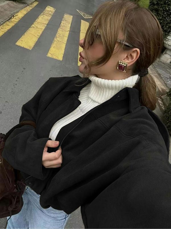 Aviator Jacket Woman, New In Coats And Jackets, Casual Zip Up Jacket Women's Winter Jacket, Oversized Pilot Jacket Cropped Fit, 2025 Streetwear Short Jacket Woman, Outerwear