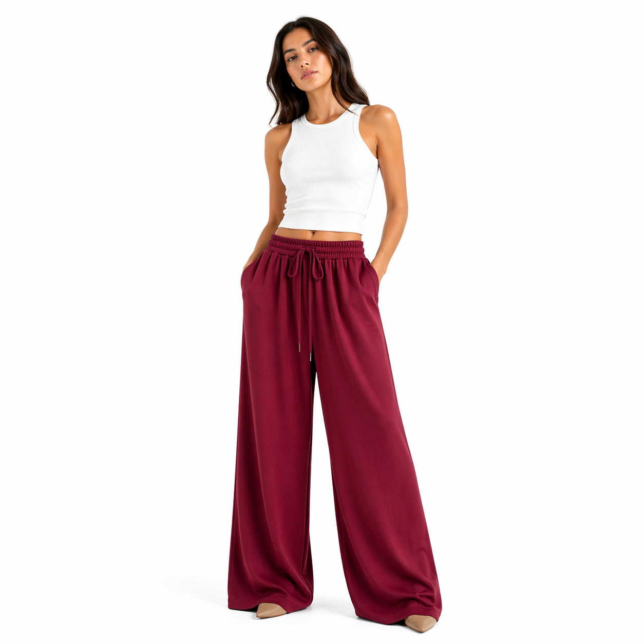 Fluid palazzo trousers – Elegant wide cut, elasticated waist
