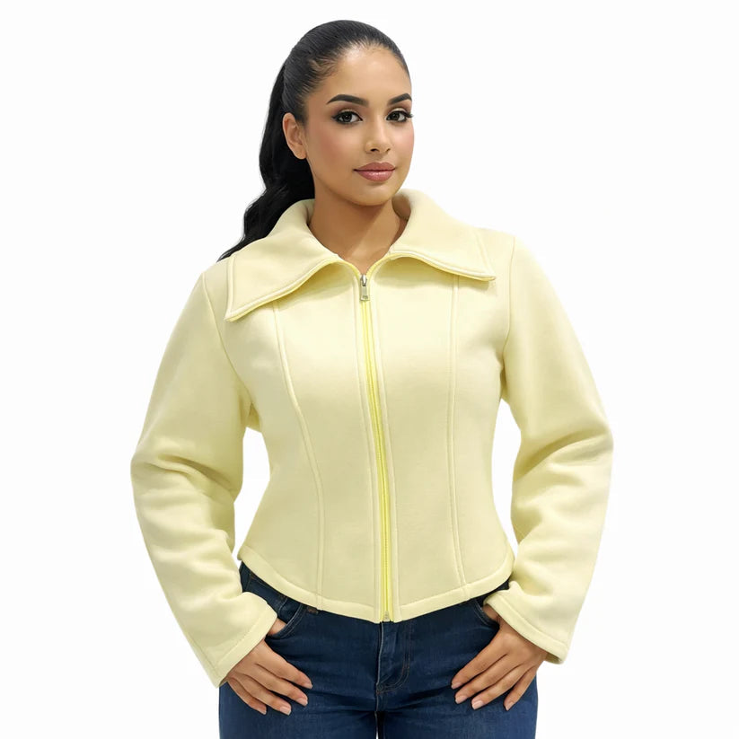 Veste Sculptante Zippée — Coupe Élégante, Confort Premium, Tissu Doux et Consistant