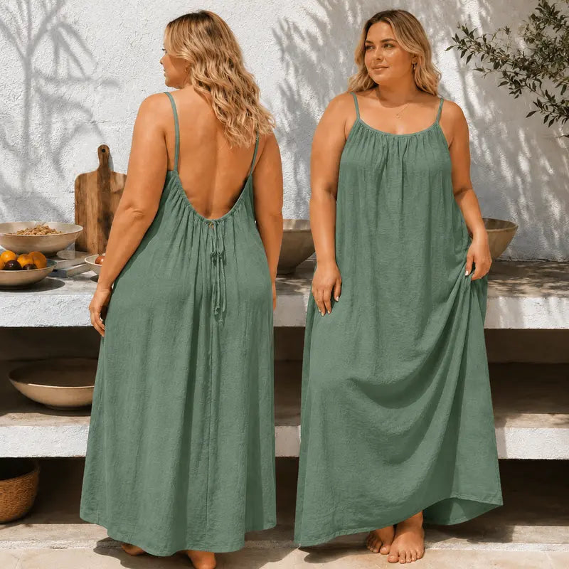 Nouvelle robe de nuit ample sans dos pour femme, robe de pyjama, tenue d'intérieur, chemise de nuit, débardeur long, vêtements pour femmes, plusieurs couleurs et tailles disponibles