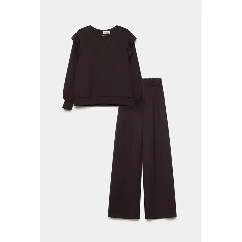 Survêtement femme avec haut et pantalon à volants