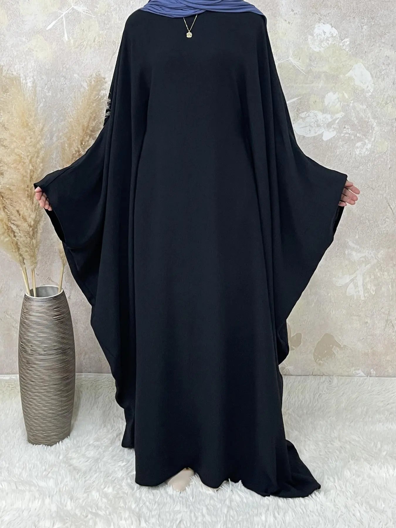 [Grandes Tailles] Abaya unie pour femmes, robe modeste à col rond et manches longues pour le quotidien, vêtements islamiques pour femmes pour toutes les saisons