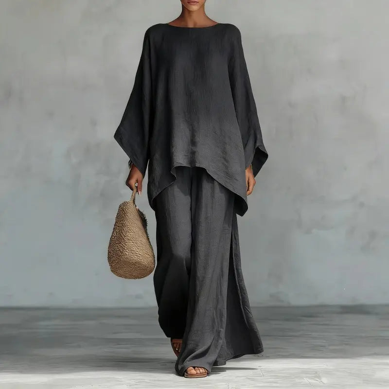Nouvel ensemble femme : chemise ample et pantalon large