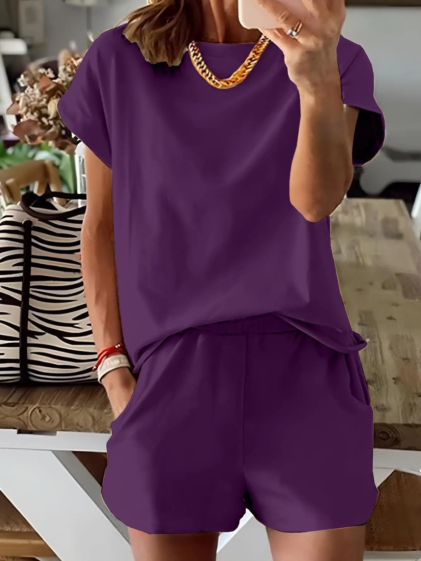 Ensemble deux pièces imprimé lettre pour femme, t-shirt décontracté à manches courtes et pantalon de survêtement pour l'été, vêtements quotidiens pour femme
