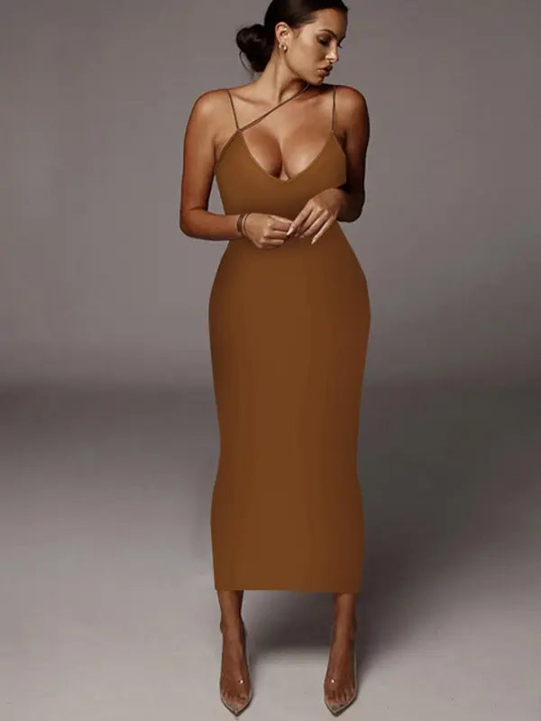 Robe camisole asymétrique léopard pour femme, robe moulante élégante sans manches à bretelles spaghetti pour les soirées en club, robe d'été tendance, vêtements d'été pour femmes, robe midi