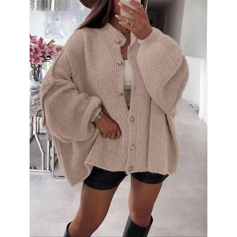 Gilet en tricot torsadé uni pour femme, à boutons, manches longues, ouvert devant, à porter au quotidien en automne et en hiver