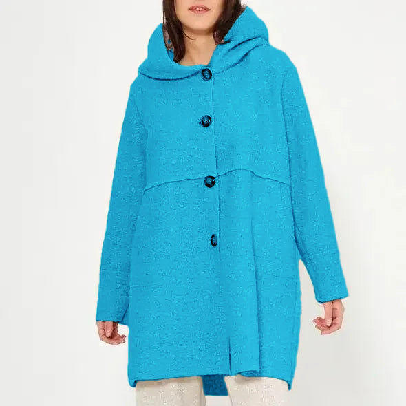 Manteau à capuche boutonnable pour femme automne/hiver, élégant et polyvalent, adapté à diverses occasions.