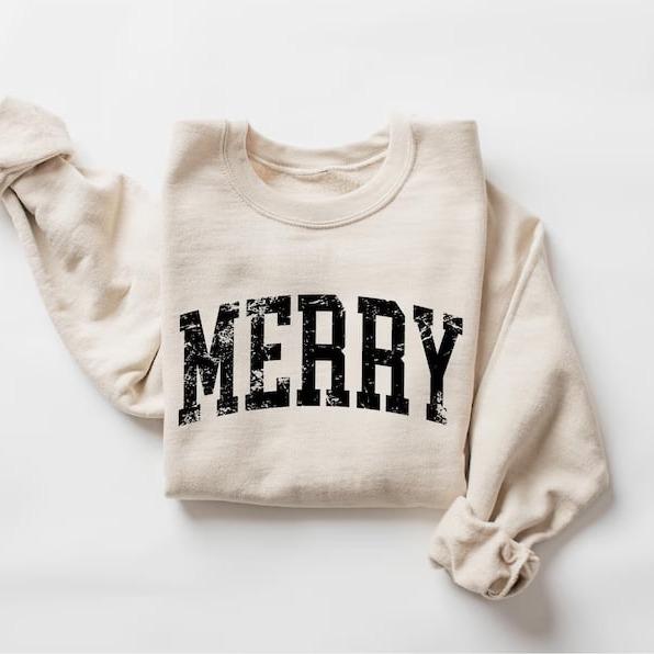 Sweat-shirt rétro "Joyeux Noël", Sweat-shirt "Joyeux Noël", T-shirt de Noël pour femme, Pull festif de Noël, Cadeau de Noël mignon, T-shirt de Noël