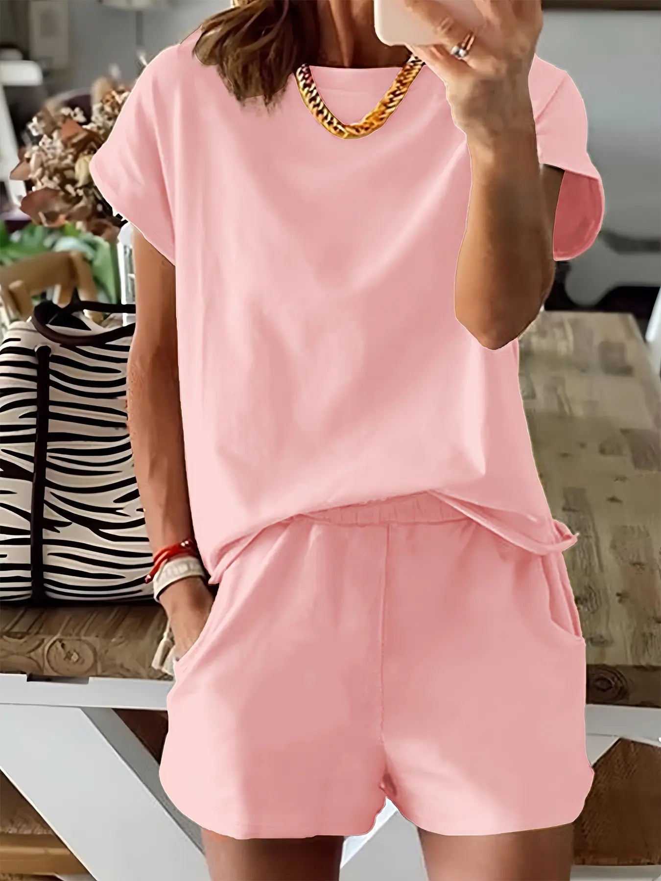 Ensemble deux pièces imprimé lettre pour femme, t-shirt décontracté à manches courtes et pantalon de survêtement pour l'été, vêtements quotidiens pour femme