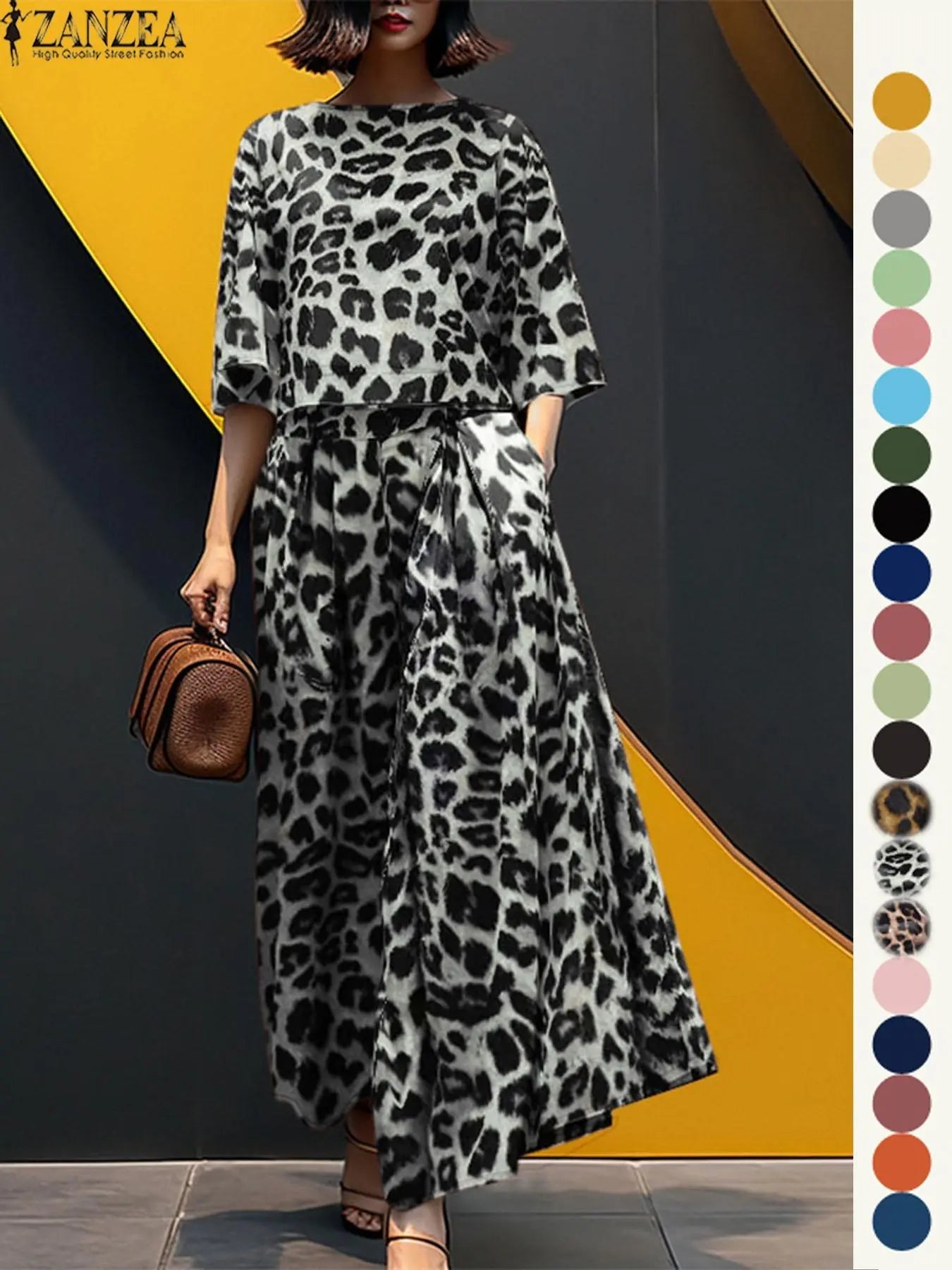 Ensemble deux pièces haut et pantalon large pour femme, haut et pantalon décontractés, mode minimaliste, confortables, à manches trois quarts, pour tous les jours en extérieur, vêtements pour femmes toutes saisons