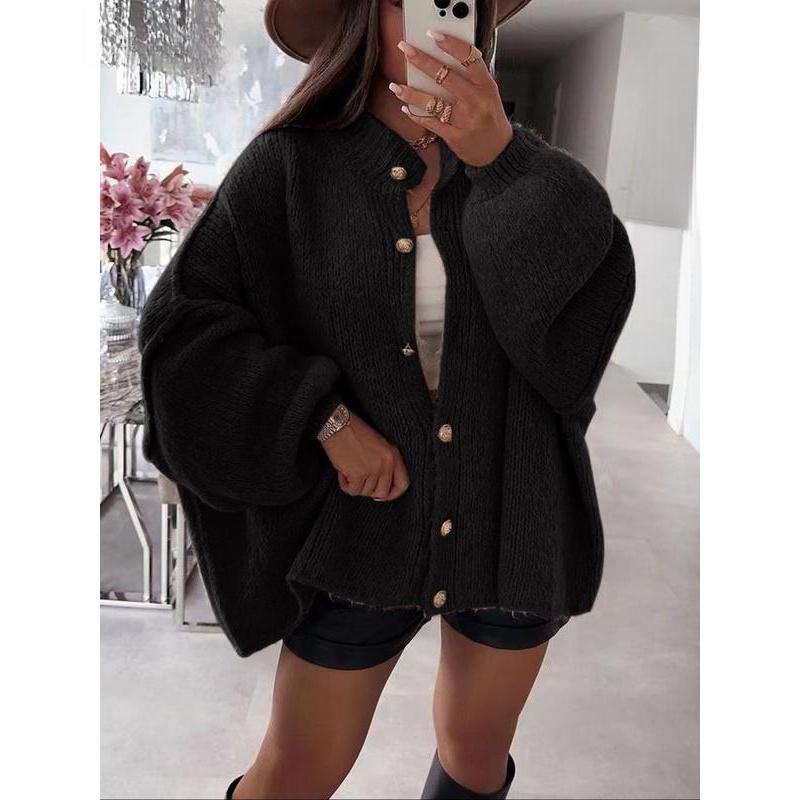 Gilet en tricot torsadé uni pour femme, à boutons, manches longues, ouvert devant, à porter au quotidien en automne et en hiver