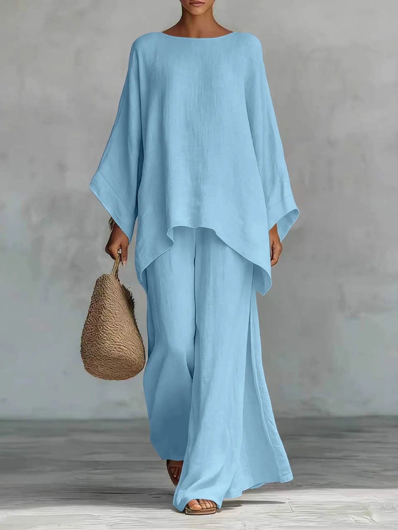 Nouvel ensemble femme : chemise ample et pantalon large
