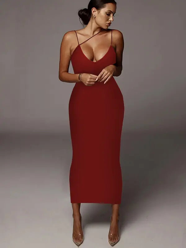 Robe camisole asymétrique léopard pour femme, robe moulante élégante sans manches à bretelles spaghetti pour les soirées en club, robe d'été tendance, vêtements d'été pour femmes, robe midi