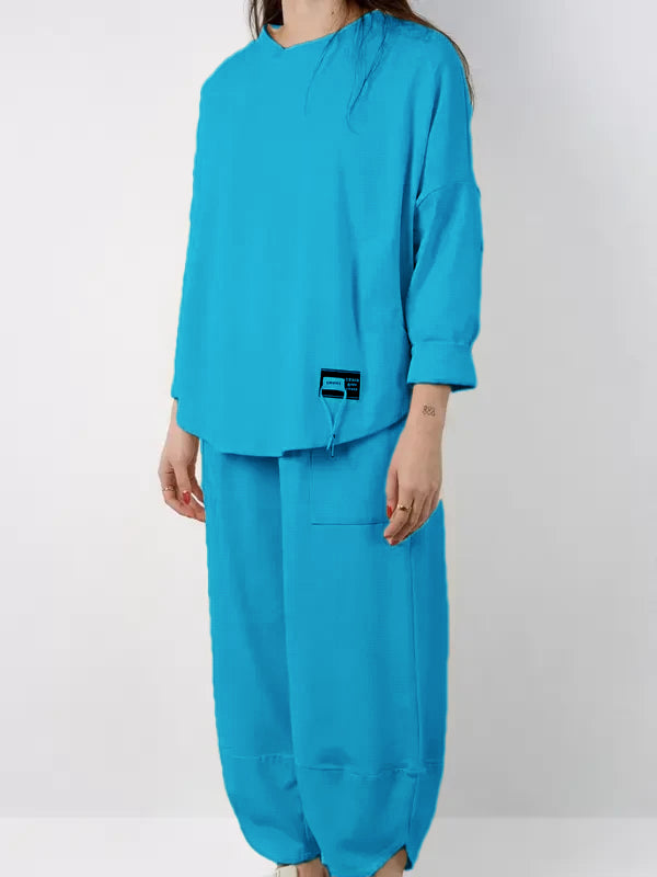 Ensemble deux pièces PRINTEMPS composé d'une chemise et d'un pantalon en tissu doux et compact