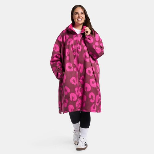 Drying Robe Waterproof Wind Resistant Changing Robe Soft Sherpa Fleece Lined Oversized Hooded Long Sleeve Coat Jacket for Kids Adults Men Women Surfing Beach Swimming Keep Dry