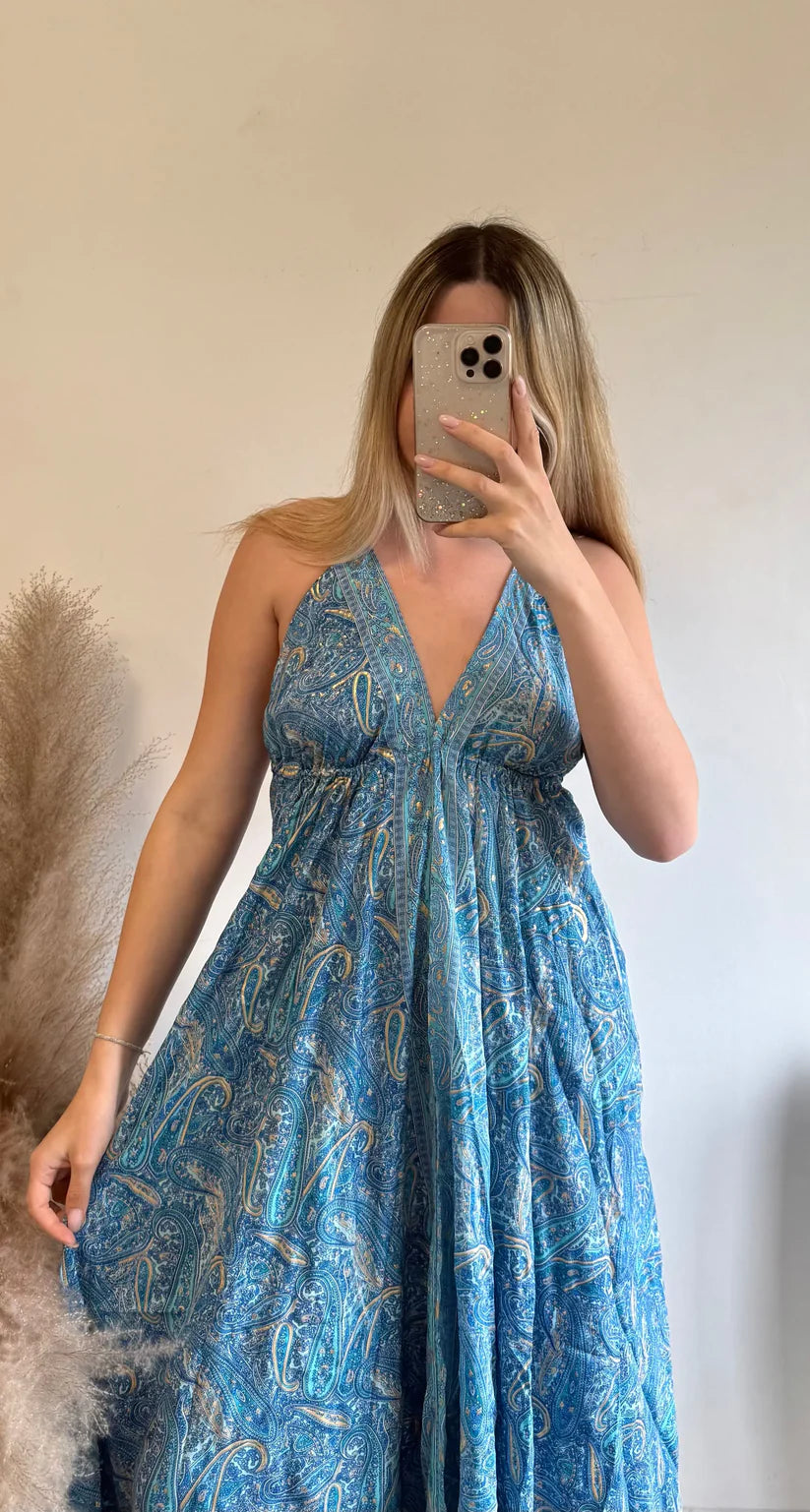 Robe longue bohème chic pour femme