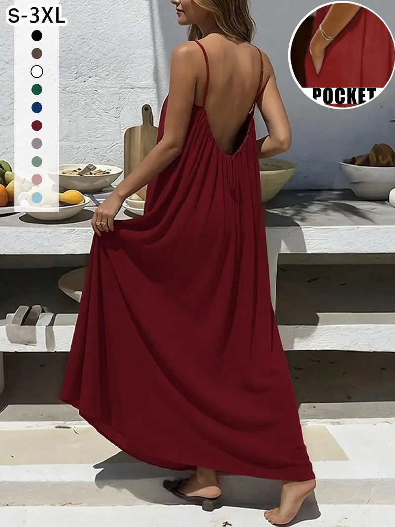 Nouvelle robe de nuit ample sans dos pour femme, robe de pyjama, tenue d'intérieur, chemise de nuit, débardeur long, vêtements pour femmes, plusieurs couleurs et tailles disponibles