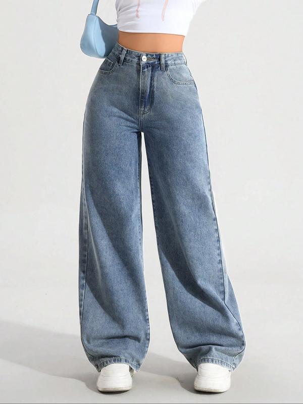 Jean droit ample femme style vintage, jean décontracté pour l'automne et l'hiver, look boyfriend classique