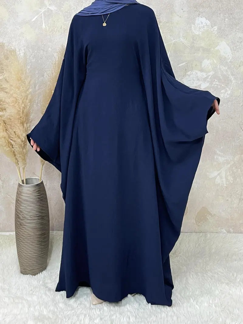 [Grandes Tailles] Abaya unie pour femmes, robe modeste à col rond et manches longues pour le quotidien, vêtements islamiques pour femmes pour toutes les saisons