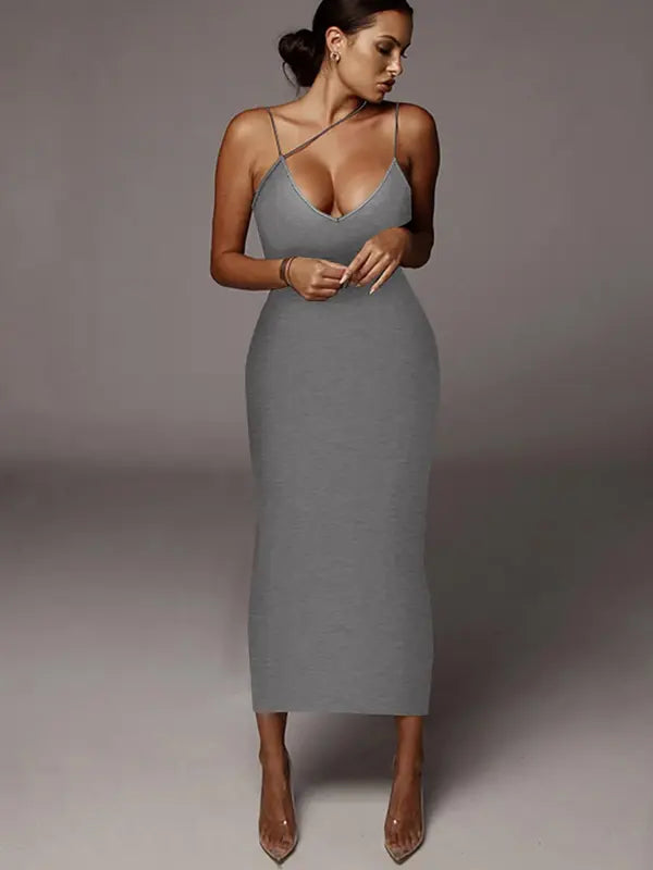 Robe camisole asymétrique léopard pour femme, robe moulante élégante sans manches à bretelles spaghetti pour les soirées en club, robe d'été tendance, vêtements d'été pour femmes, robe midi