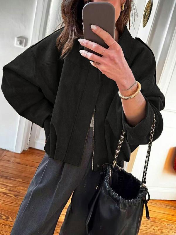 Aviator Jacket Woman, New In Coats And Jackets, Casual Zip Up Jacket Women's Winter Jacket, Oversized Pilot Jacket Cropped Fit, 2025 Streetwear Short Jacket Woman, Outerwear