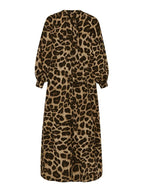 Women's Casual Boho All-Over Leopard Print Dress, Street Long Dress for Vacation Wear, Ladies Clothes for Daily Wear