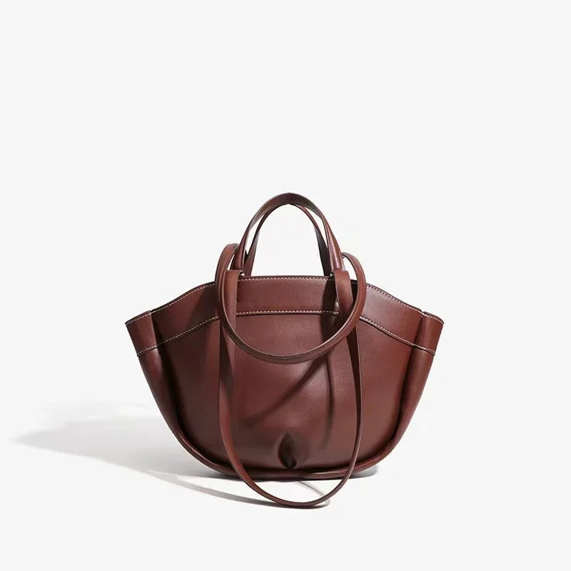 Sac fourre-tout en cuir marron pour femme