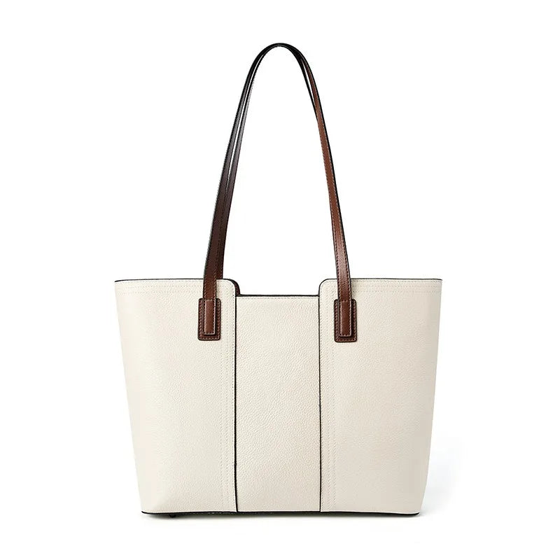Sac fourre-tout de travail en cuir véritable pour femme grand format classique