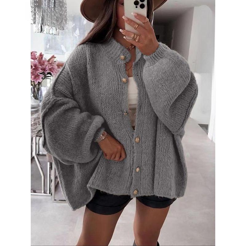 Gilet en tricot torsadé uni pour femme, à boutons, manches longues, ouvert devant, à porter au quotidien en automne et en hiver