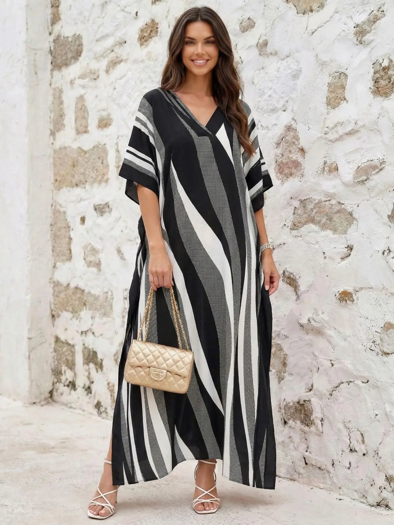 Robe de plage coupe ample imprimé léopard pour femme