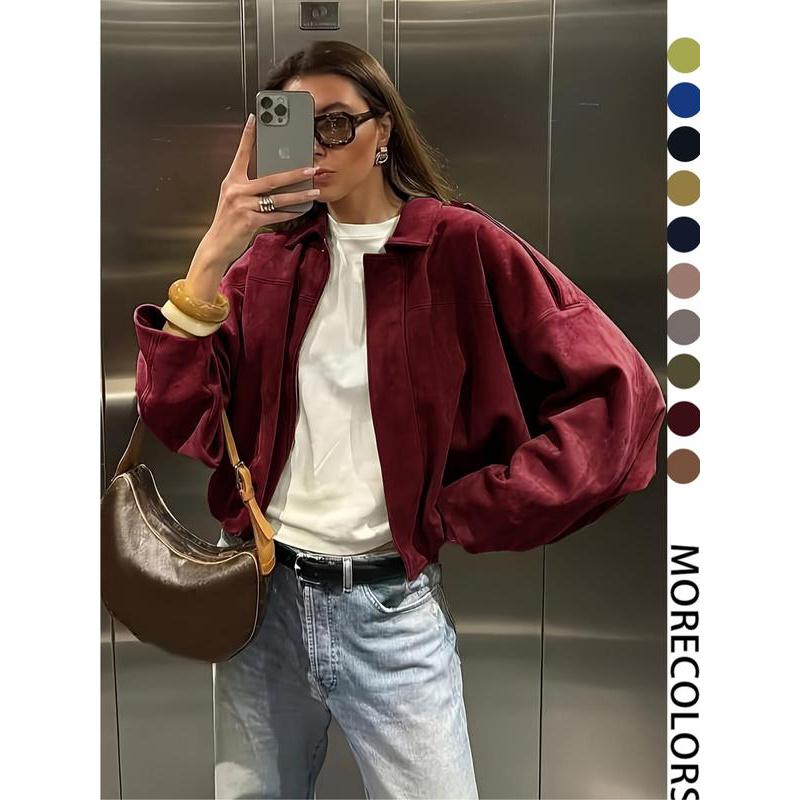 Veste aviateur femme, Nouveautés manteaux et vestes, Veste zippée décontractée pour femme, Veste d'hiver pour femme, Veste pilote oversize coupe courte, Veste courte streetwear femme 2025, Vêtement d'extérieur