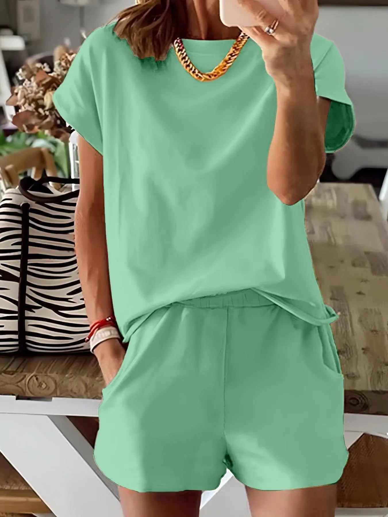 Ensemble deux pièces imprimé lettre pour femme, t-shirt décontracté à manches courtes et pantalon de survêtement pour l'été, vêtements quotidiens pour femme