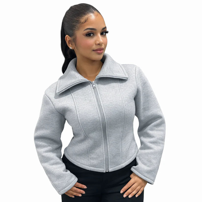Veste Sculptante Zippée — Coupe Élégante, Confort Premium, Tissu Doux et Consistant