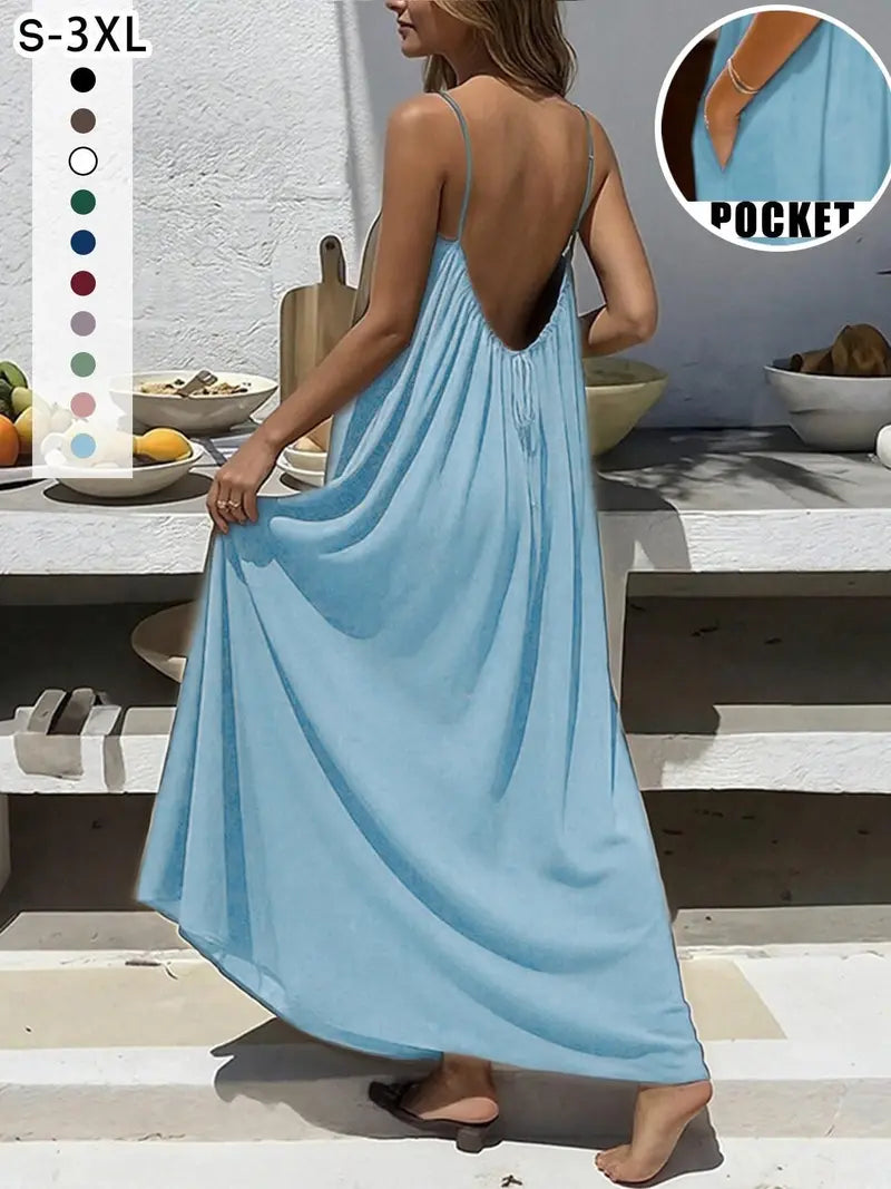 Nouvelle robe de nuit ample sans dos pour femme, robe de pyjama, tenue d'intérieur, chemise de nuit, débardeur long, vêtements pour femmes, plusieurs couleurs et tailles disponibles