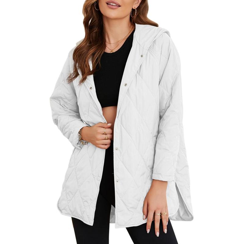 Doudoune Femme,Blouson Léger à Manches Longues et Boutons,Hauts Amples Décontractés Confortables,Vêtements Femme Automne Hiver 2025