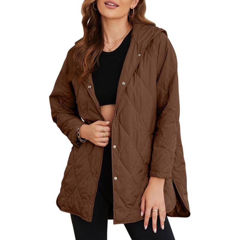 Doudoune Femme,Blouson Léger à Manches Longues et Boutons,Hauts Amples Décontractés Confortables,Vêtements Femme Automne Hiver 2025