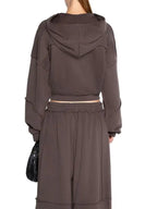 Women's Solid Zip Up Hooded Sweatshirt & Pocket Elastic Waist Pants Two-piece Set, Casual Drop Shoulder Long Sleeve Top & Trousers for Fall & Winter, Women's Clothes for Daily Wear