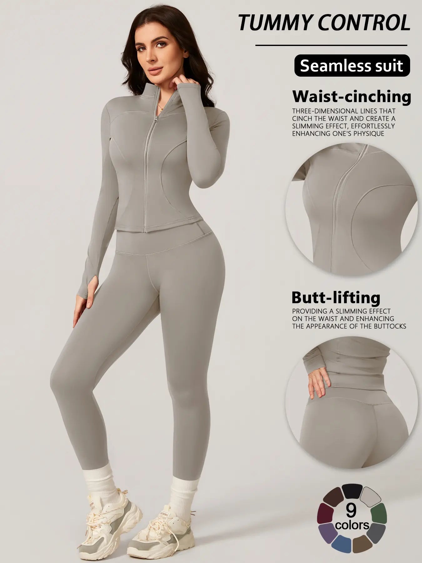Ensemble de sport moulant deux pièces pour femme