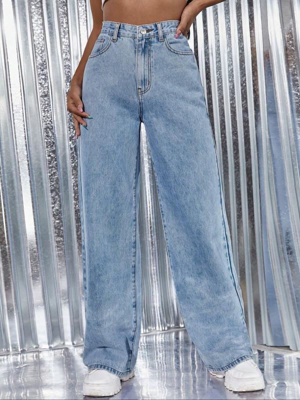 Jean droit ample femme style vintage, jean décontracté pour l'automne et l'hiver, look boyfriend classique