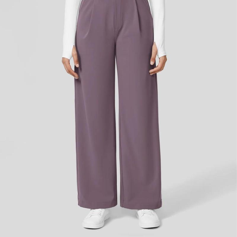 Pantalon de travail droit taille haute avec poches, Tenues d'affaires décontractées pour femmes, Vêtements de sport et de plein air pour femmes