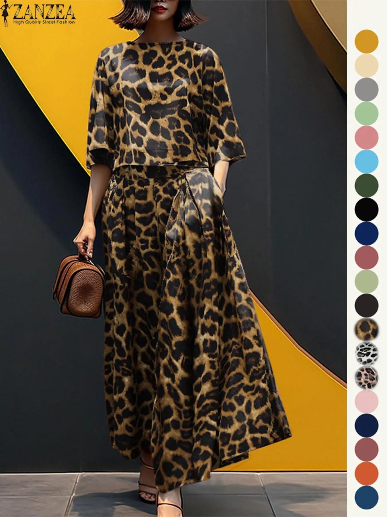 Ensemble deux pièces haut et pantalon large pour femme, haut et pantalon décontractés, mode minimaliste, confortables, à manches trois quarts, pour tous les jours en extérieur, vêtements pour femmes toutes saisons