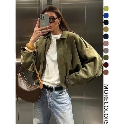 Veste aviateur femme, Nouveautés manteaux et vestes, Veste zippée décontractée pour femme, Veste d'hiver pour femme, Veste pilote oversize coupe courte, Veste courte streetwear femme 2025, Vêtement d'extérieur