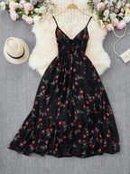 Women's floral print camisole dress, casual boho A-line dress for beach and vacation, women's summer dress