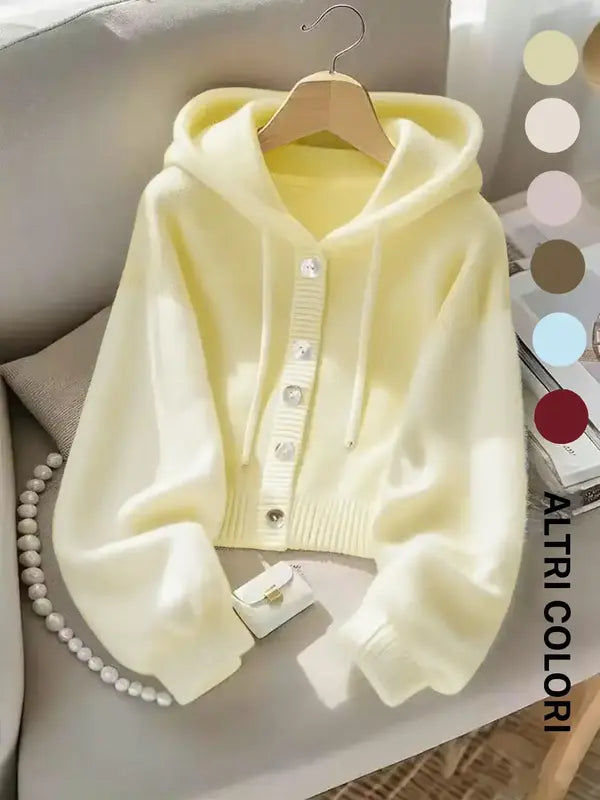 Nouvelle Veste Sweat à Capuche Douce et Confortable Automne-Hiver, Cardigan en Maille Décontracté au Design Unique Style Paresseux, Haut Élégant à Manches Longues