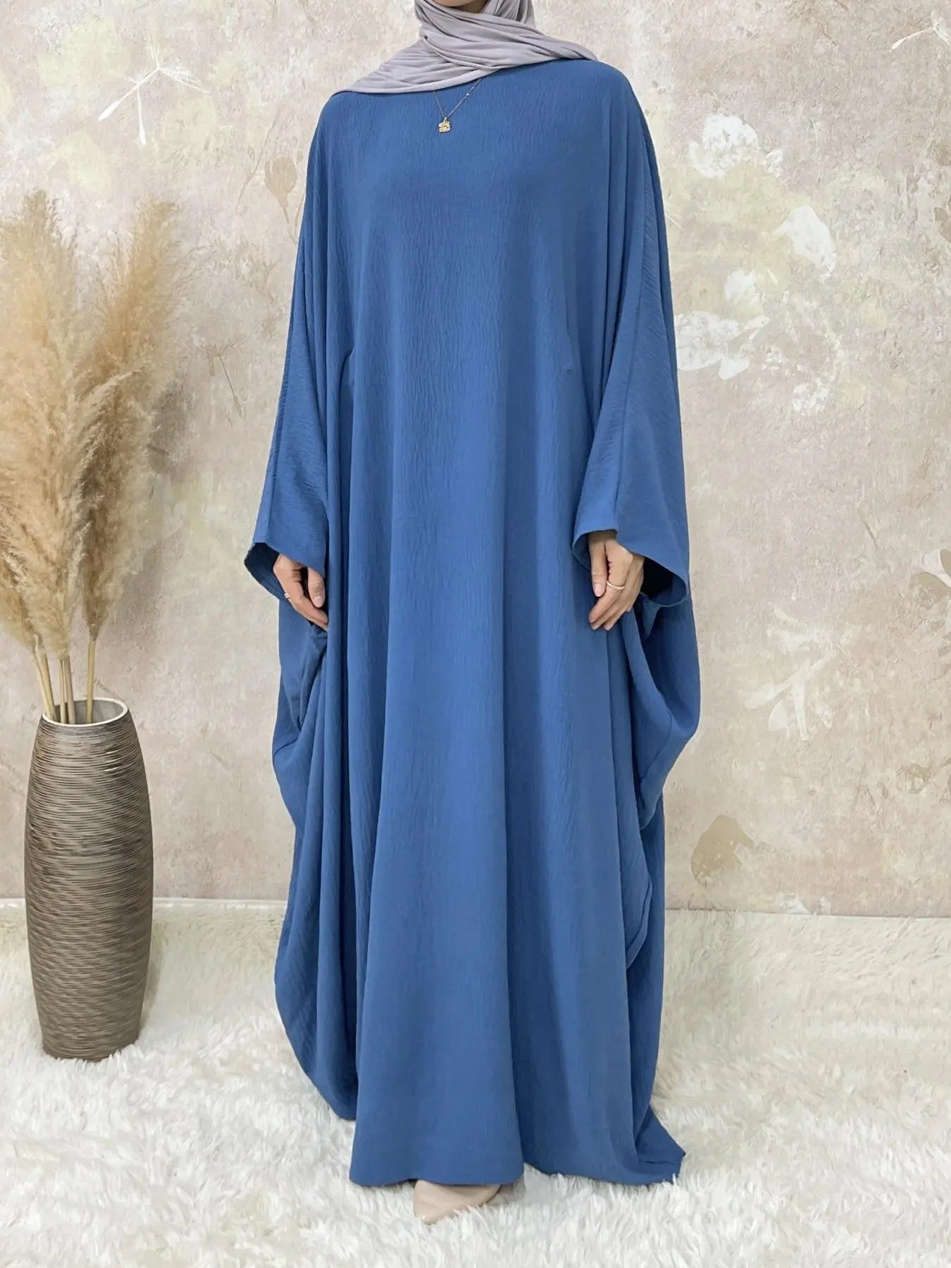 [Grandes Tailles] Abaya unie pour femmes, robe modeste à col rond et manches longues pour le quotidien, vêtements islamiques pour femmes pour toutes les saisons