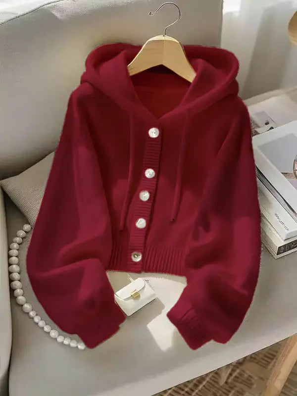 Nouvelle Veste Sweat à Capuche Douce et Confortable Automne-Hiver, Cardigan en Maille Décontracté au Design Unique Style Paresseux, Haut Élégant à Manches Longues