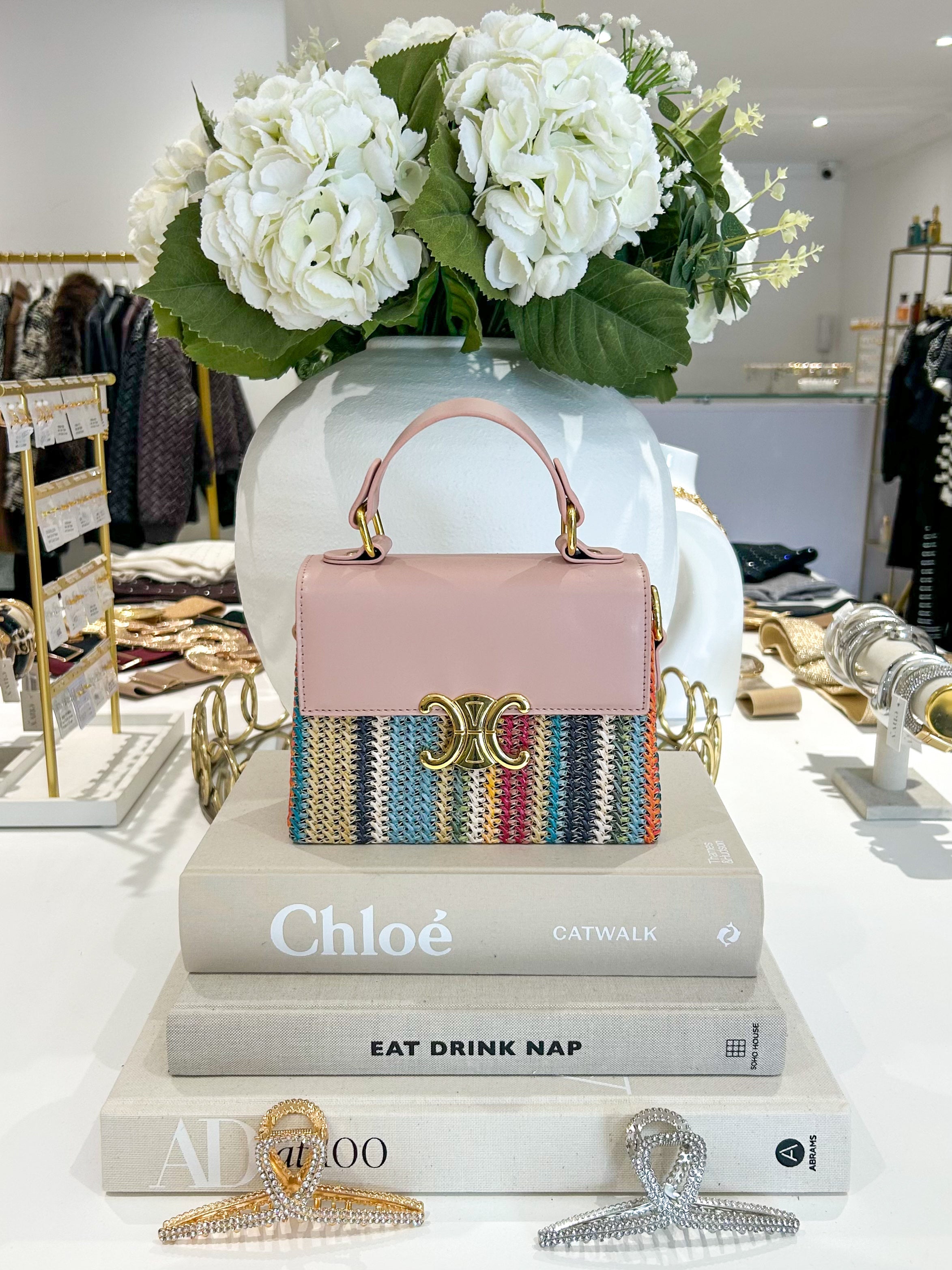 Small Square Handled Woven Bag (2 Colours)