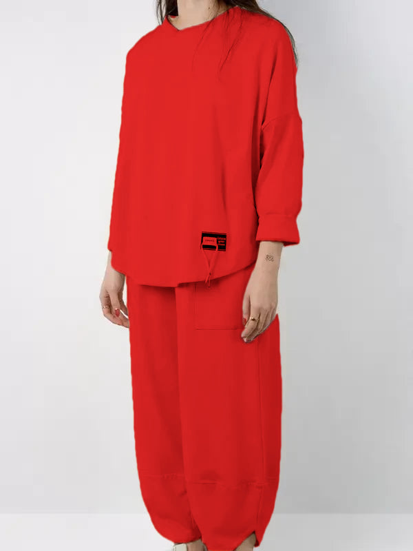 Ensemble deux pièces PRINTEMPS composé d'une chemise et d'un pantalon en tissu doux et compact