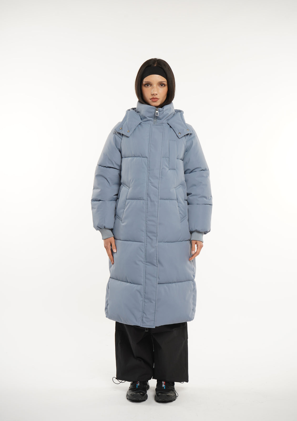 Veste longue à capuche